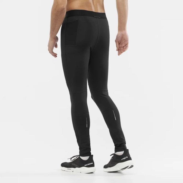 Black Salomon Cross Men's Running Tights | IE LZ4830